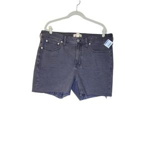 NEW Madewell The Perfect Jean Short Black Cut Off 16W Cotton Stretch Denim